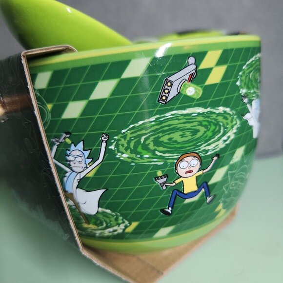 NEW Rick and Morty Ceramic Ramen Bowl With Chopsticks and Spoon Microwave Safe 2 - Picture 12 of 16